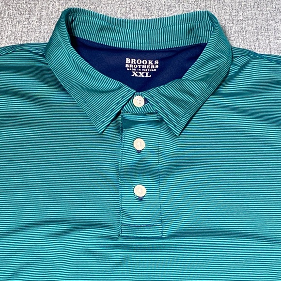 Brooks Brothers Performance Men’s XXL Striped Short Sleeve Stretch Polo Shirt - Picture 1 of 6